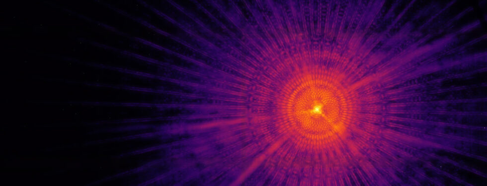 Diffraction pattern recorded during ptychographic scans using the Siemens star test sample